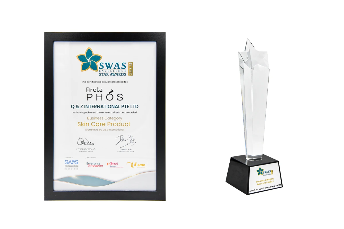 SWAS Excellence Star Awards (SESA Award) – (Specialist in Wellness Association Singapore) -ArctaPHOS Skincare